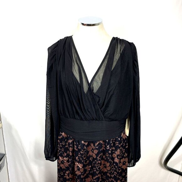 KIYONNA Leona Black Lace Maxi Dress Size 2X Formal Evening Cocktail NWT - Picture 2 of 9